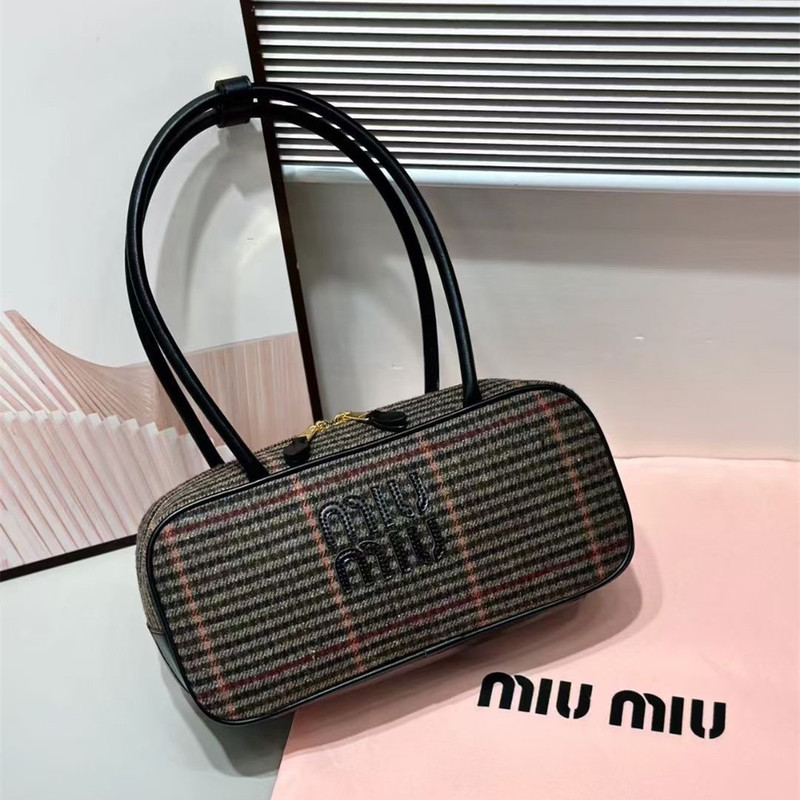 miu家新款同款托特包爆款保龄球手拎公文包大容量简约单肩腋下包|undefined