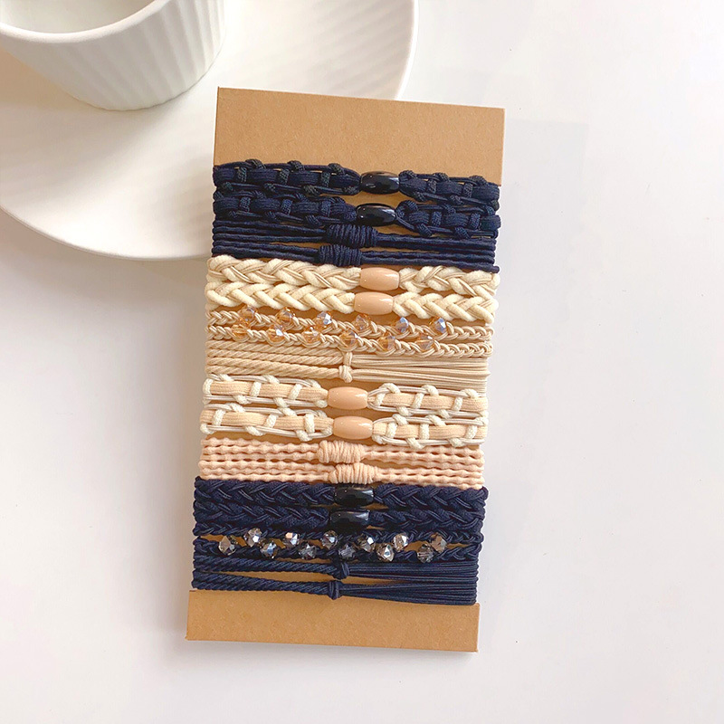 31g Weight Rubber Band Hair Accessories Type Europe And America Cross Border Hair Tie Set Simple Temperament High Elasticity Ponytail Hair String Bracelet Hair Band Hair Ring Headdress