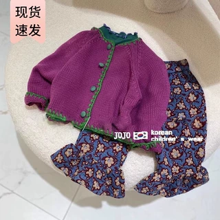 韩国童装女童毛衣开衫2023春装新款洋气中小童宝宝休闲儿童外套潮