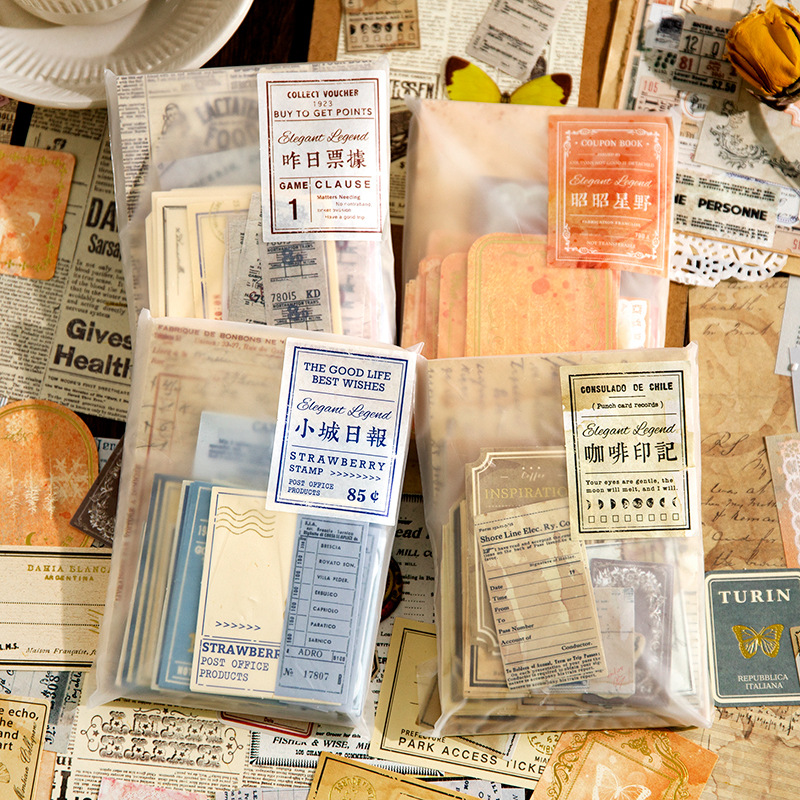 The chapter series of retro DIY hand account material decoration collage 4