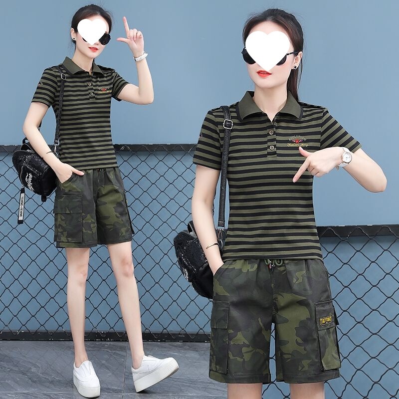 Summer New Style Women's Striped Top with Turn-Down Collar Short-Sleeve Shirt, Fashionable Casual Cotton Shirt for Women, Trendy 6657