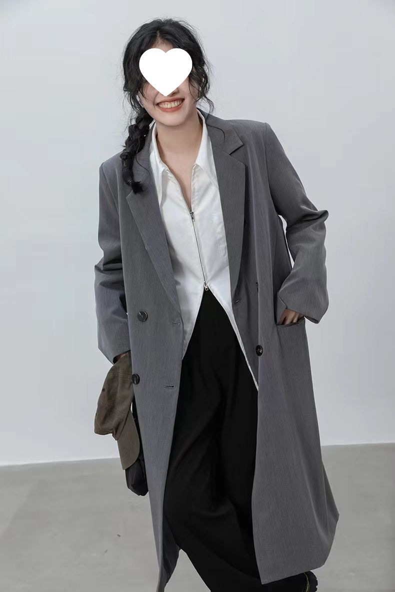 长款风衣女超长西装外套新款大衣春秋秋装外衣上衣开衫秋衣西服女