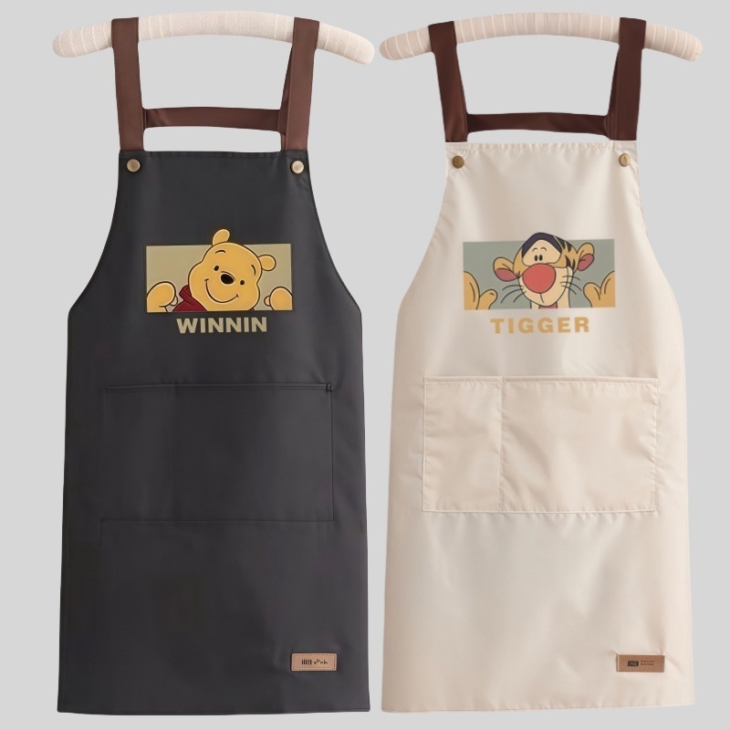 维尼熊围裙防水家用厨房做饭防油时尚围腰工作服专用印字餐|undefined