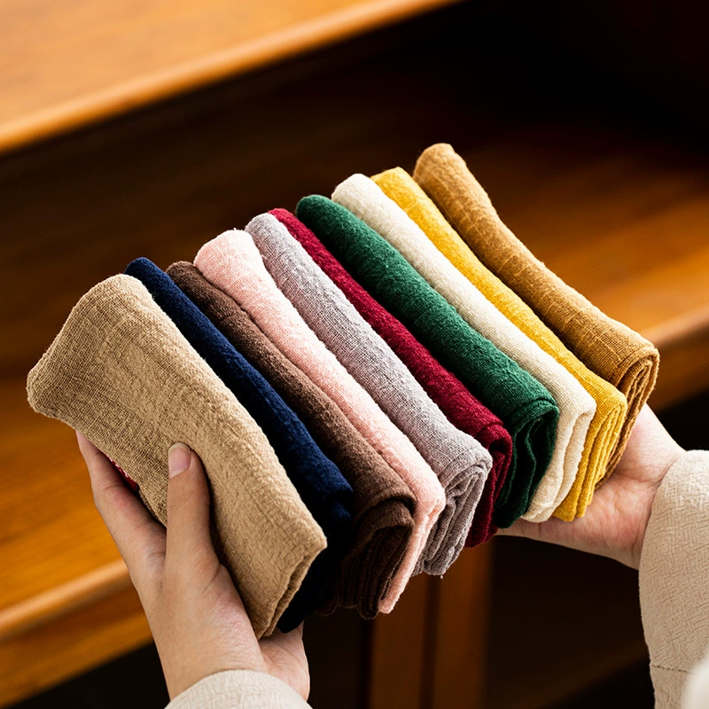 Японское хлопковое и льняное чайное полотенце чайная церемония фиолетовый песочный горшок