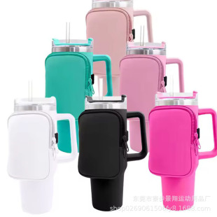 Factory diving material coin purse 40oz ice bully car storage bag water cup insulation handle bottle cover storage coin purse
