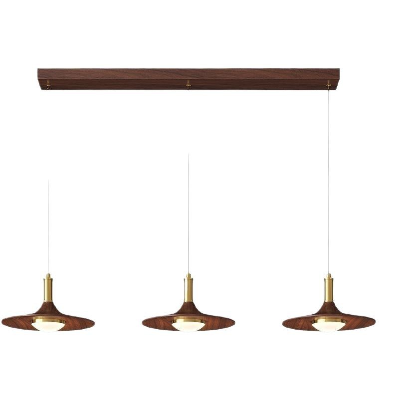 [Estrictamente seleccionado] Araña de estilo antiguo 2025 nuevo candelabro de barra de tres cabezales de color nogal retro Lámparas Zhongshan