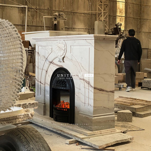 Natural White Sands Fireplace Stone Decorative Cabinet European Style Villa Cream Wind Mantle Rack Source Factory