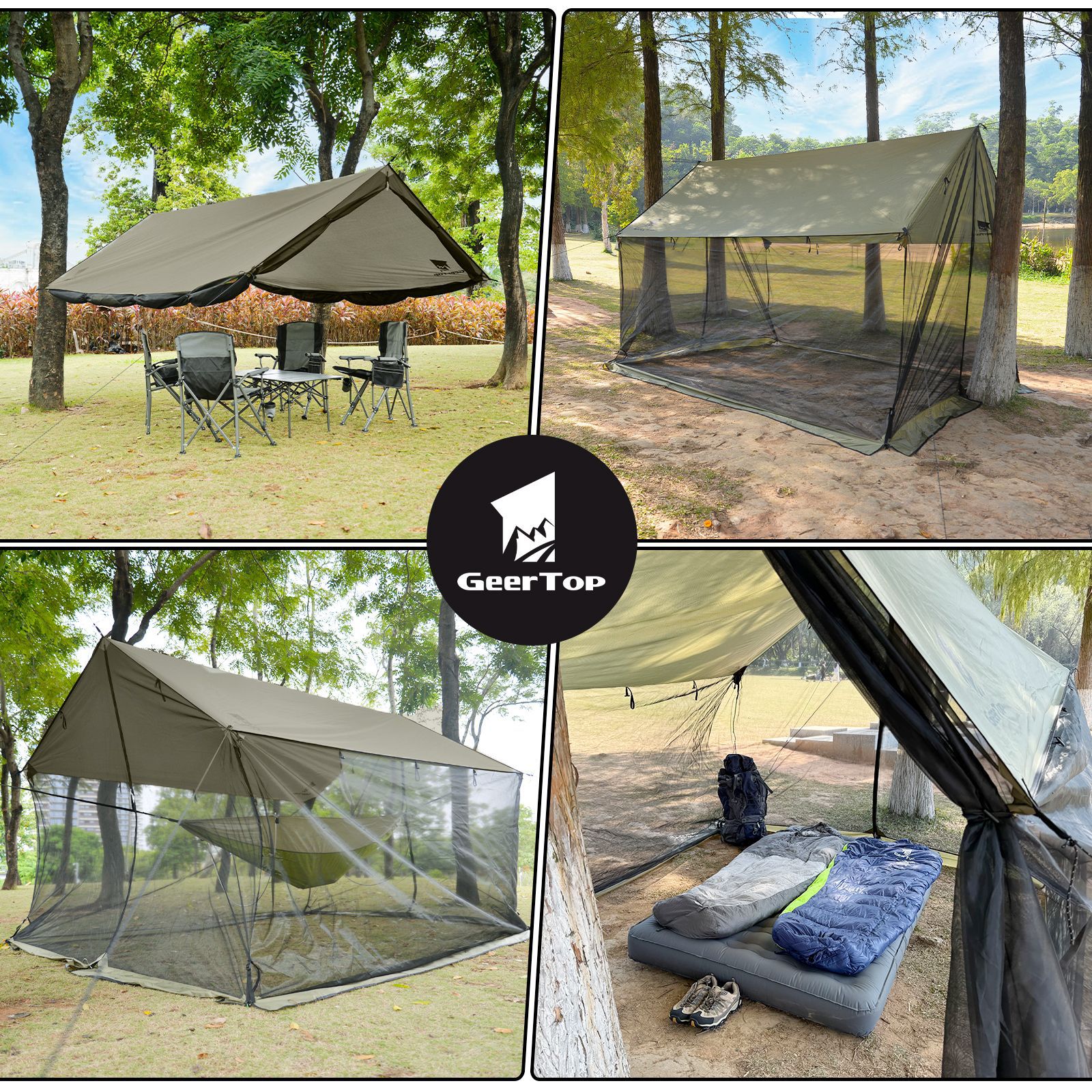 Jituo Anti-Mosquito Canopy for 4-6 People Outdoor Camping Picnic Sunshade Tent Large Space Camping Sunshade Tent Wholesale