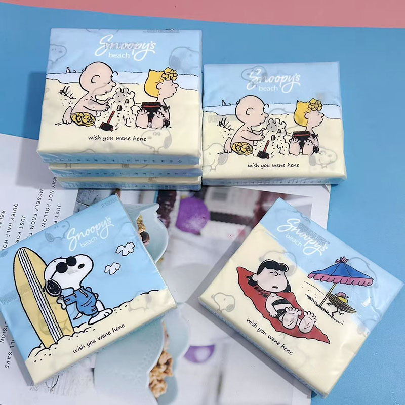 Papier à imprimer et à tirer des serviettes en papier imprimées Snoopy sur la plage