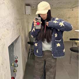 24AW 来自秋冬的温暖和浪漫 毛茸厚星星毛衣开衫外套