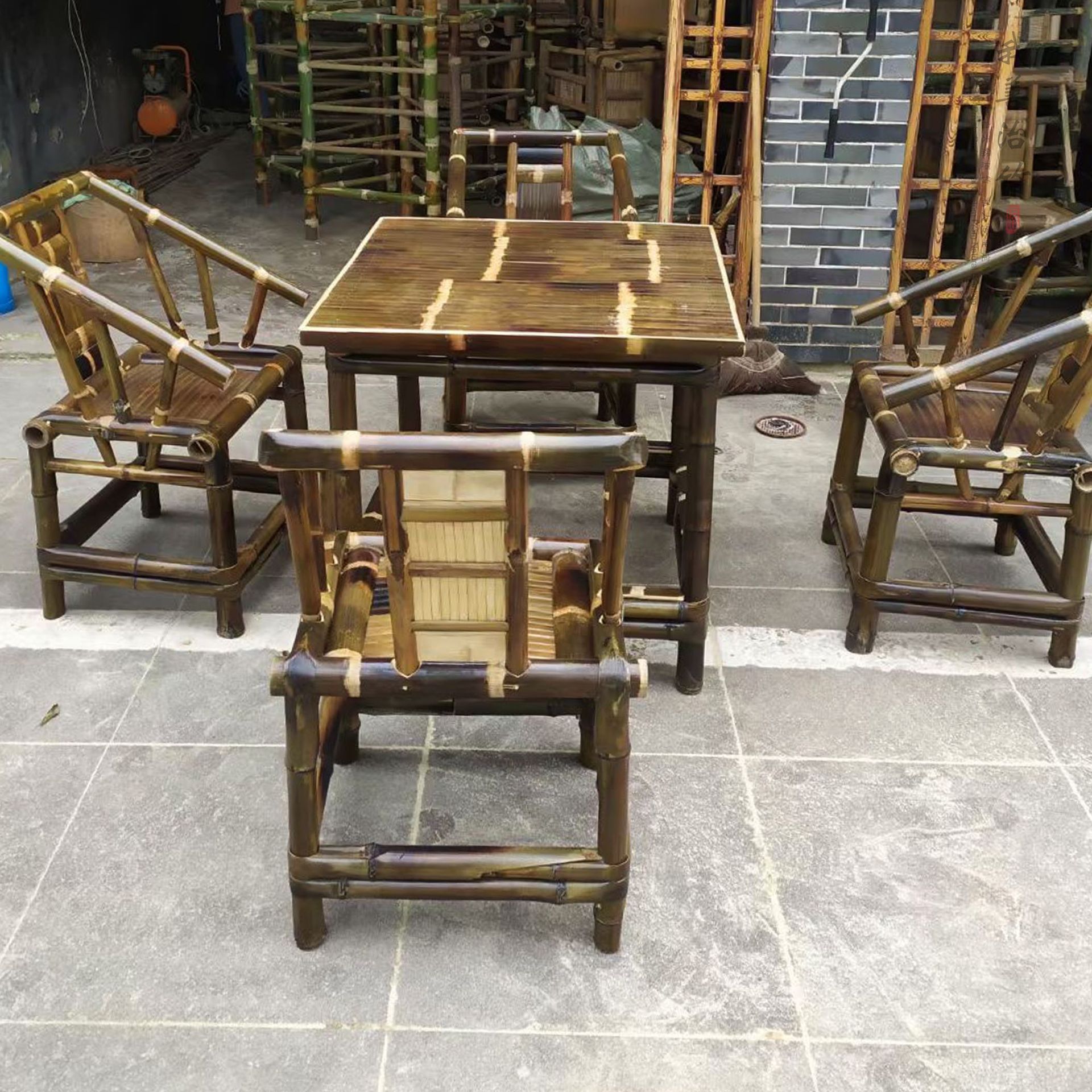 竹桌椅竹椅坝坝茶椅竹靠背椅炭烧火锅椅手工庭院竹家具休闲椅热卖-阿里巴巴
