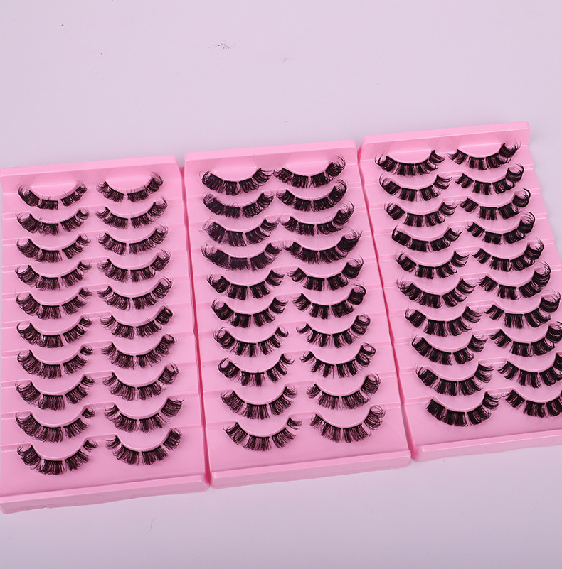 New in-stock DD large-curved Russian curly segmented false eyelashes 10 pairs, single cluster DIY European and American thick eyelashes undefined