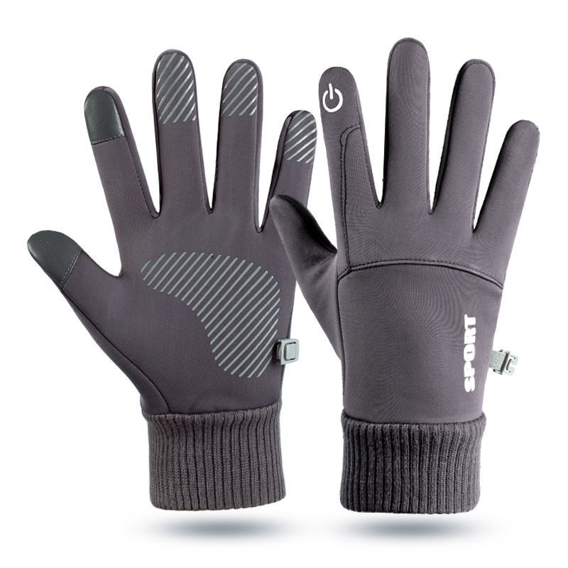 Guantes cálidos de invierno para hombres con pantalla táctil más terciopelo engrosado, impermeable, a prueba de viento, a prueba de frío y antideslizante, guantes de ciclismo en motocicleta al aire libre