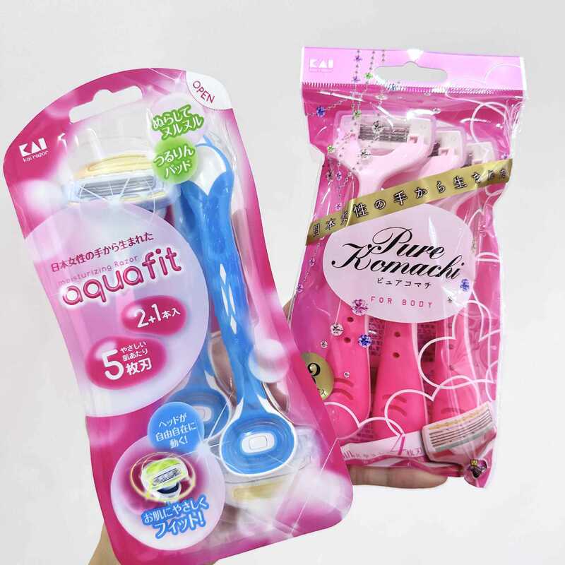 Japan KAI Beiyin 4-layer Blade Women's Razor Women's Body Scraper 3 Pack 1 Pack with Chinese logo