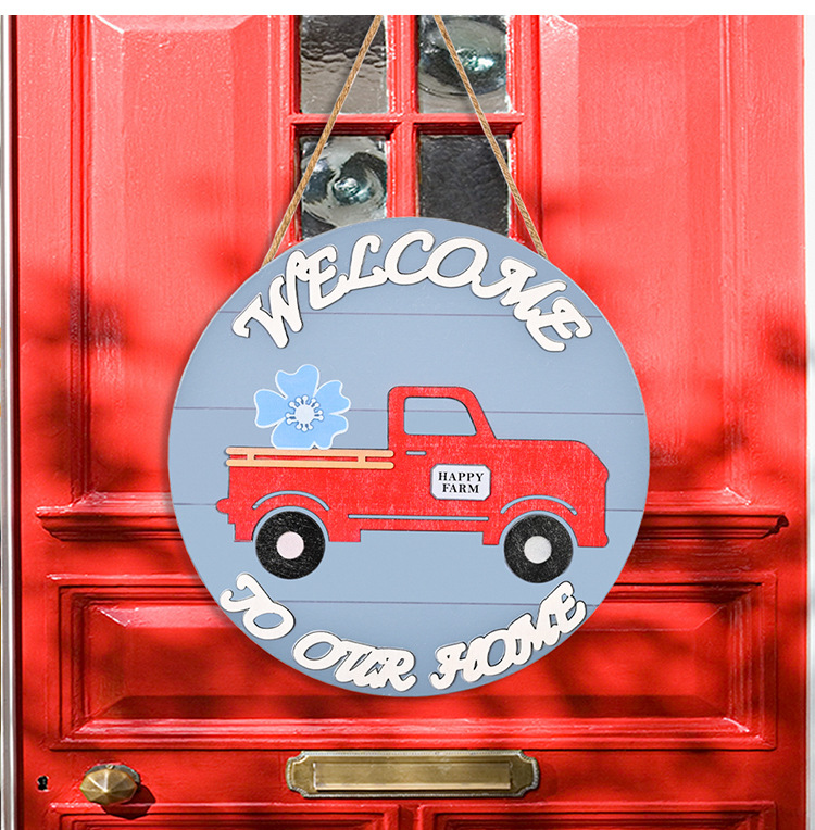 Wholesale Cartoon Pattern Wooden Car Door Hanging Christmas Decoration Nihaojewelry display picture 6