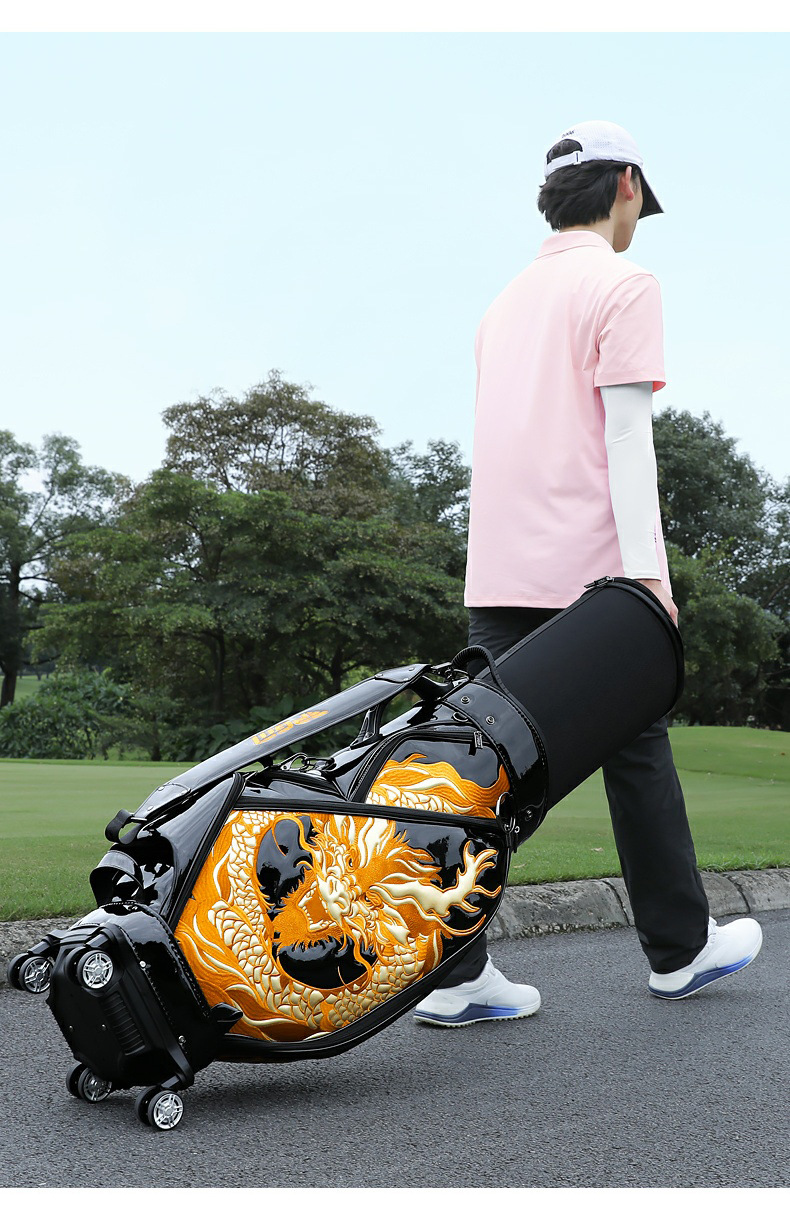 Túi golf PGM vỏ cứng kính thiên văn bốn bánh thêu hình ngựa phi — QB159-Túi kính thiên văn bốn bánh màu đen [Ma to thành công], QB159-Túi bóng dạng ống lồng bốn bánh màu đen [Golden Dragon Takes Flight] chi tiết 10
