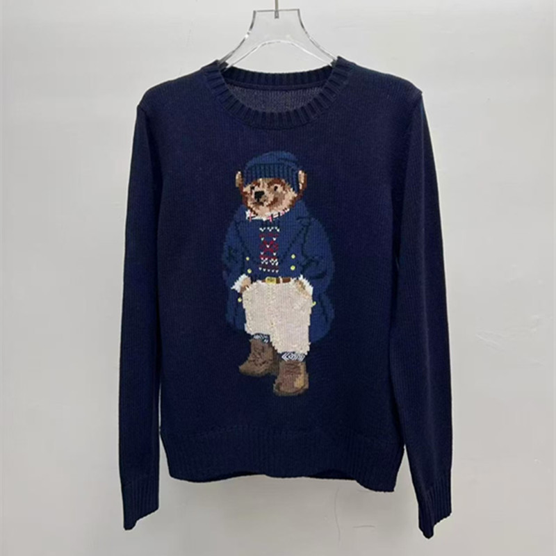 2026 R-L Autumn and Winter New Cartoon Bear Round Neck College Style Age-Reducing Versatile Sweater for Women 2026 R-L Autumn and Winter New Cartoon Bear Round Neck College Style Age-Reducing Versatile Sweater for Women