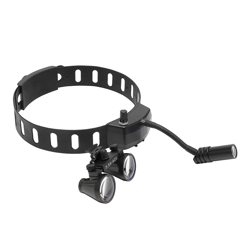 耳鼻喉牙科头戴一体式超轻便携led头灯加2.5X3.5X牙科医用放大镜