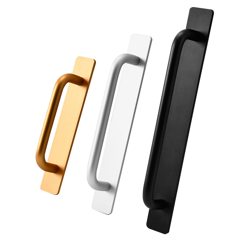 Izquierda de aluminio de aleación de aluminio montado en superficie punzón-manija libre puerta y ventana de madera balcón puerta corredera pasta de manejar al por mayor