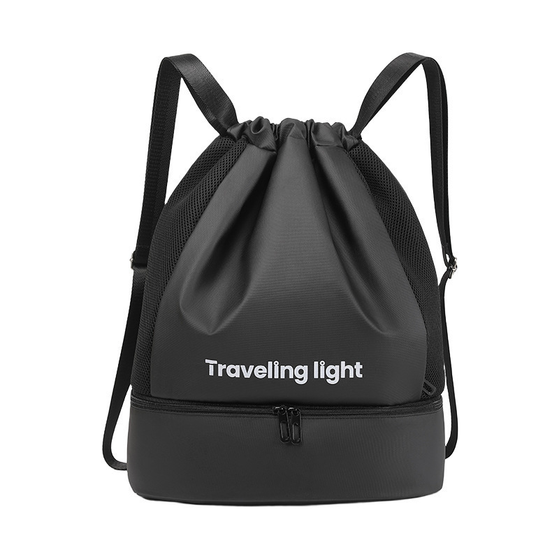 男性と女性の外出用乾湿分離フィットネススイミングバッグ、巾着、ショルダーランニングヨガバッグ、防水靴収納庫付き