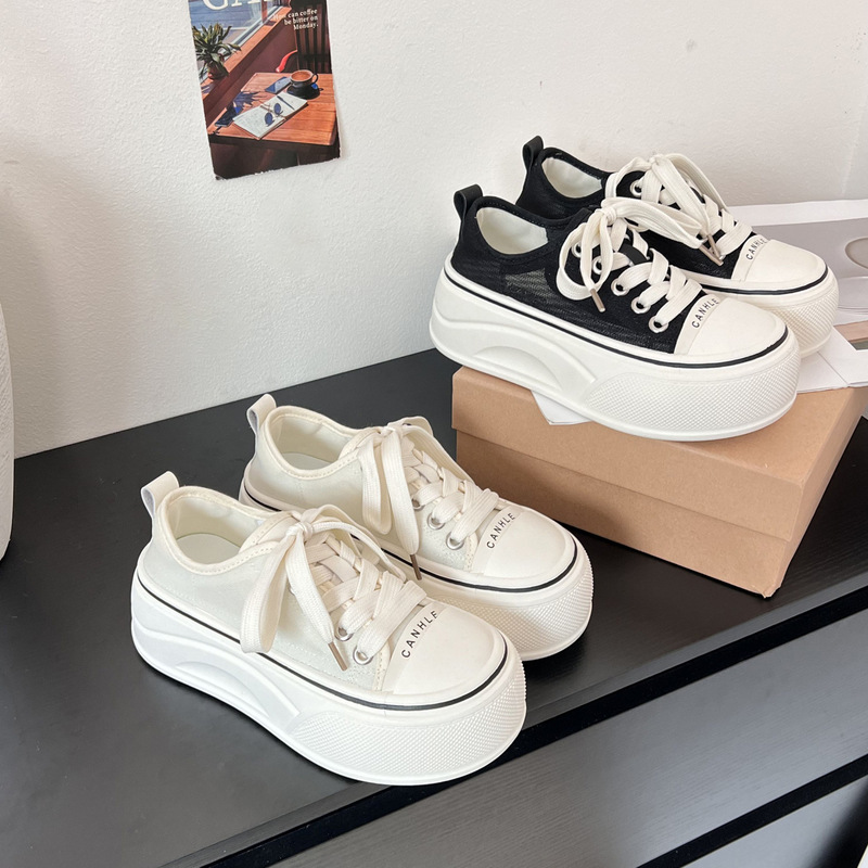White Sneakers for Women 2026 New Trendy Versatile Large-Toe Shoes That Are Comfortable and Not Tiring for the Feet, with Thick Soles for Height Increase, Casual Sports Shoes White Sneakers for Women 2026 New Trendy Versatile Large-Toe Shoes That Are Comfortable and Not Tiring for the Feet, with Thick Soles for Height Increase, Casual Sports Shoes