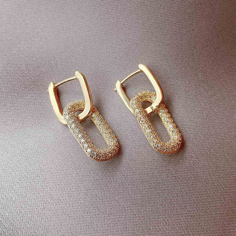 Pendientes de clip redondos de metal estilo minimalista chic_voghion.com