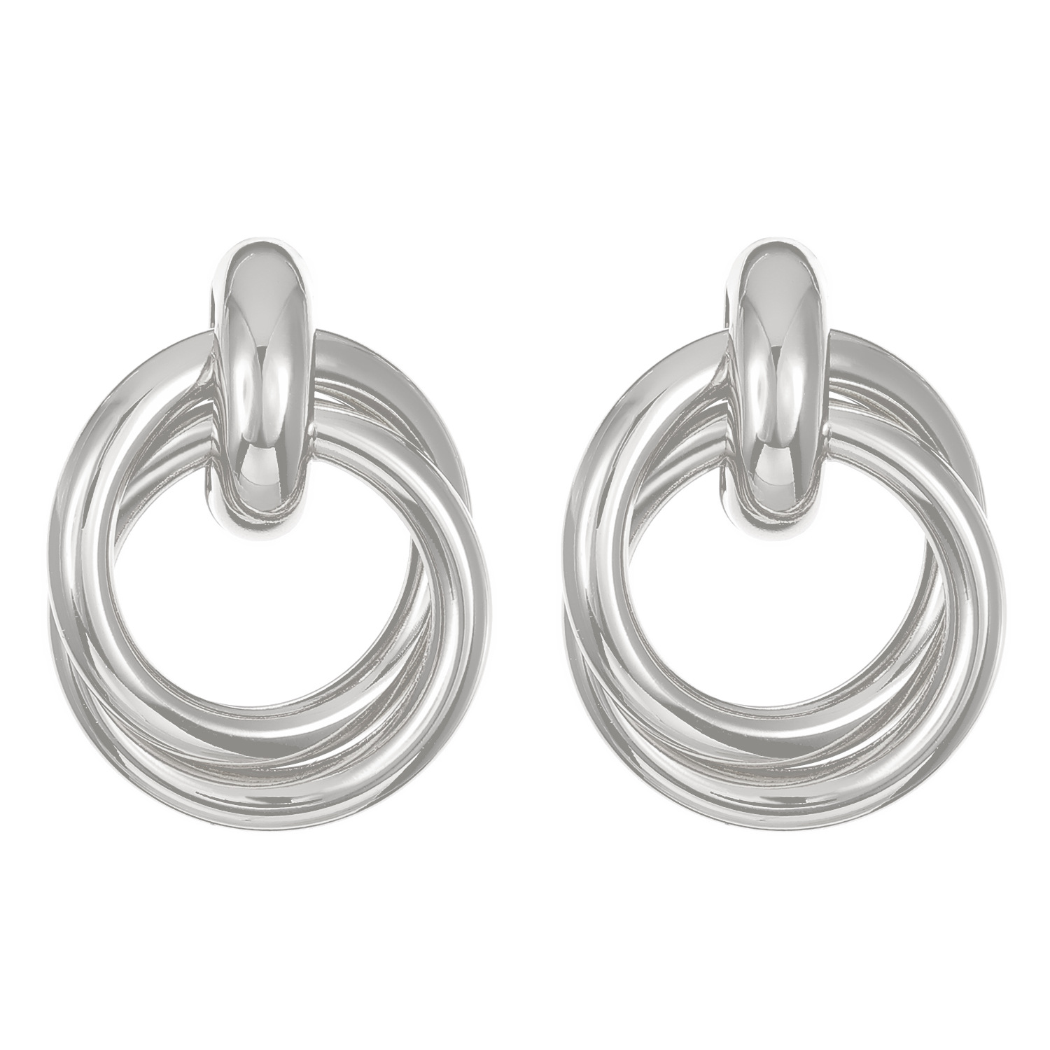 gold Geometric Circle Ins Niche Alloy Twisted Light Luxury New Simple Earrings_voghion.com