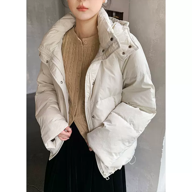 衣尔衫 相遇雪国 连帽白鸭绒泡芙休闲羽绒服女厚实面包服韩系外套