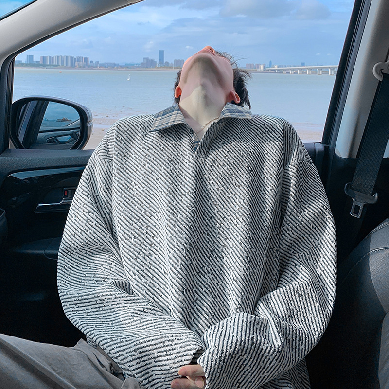 雪尼尔重磅420g粗花针织亨利领男大码上衣T5075J加绒-特P40控78|undefined