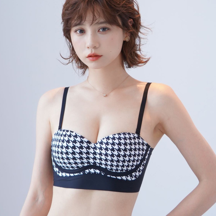 6897 Art Style Leopard Thousand Grid Bird Zero Sense Ropa interior sin costuras Cómodo sin anillo de acero, sujetador de recogida lateral