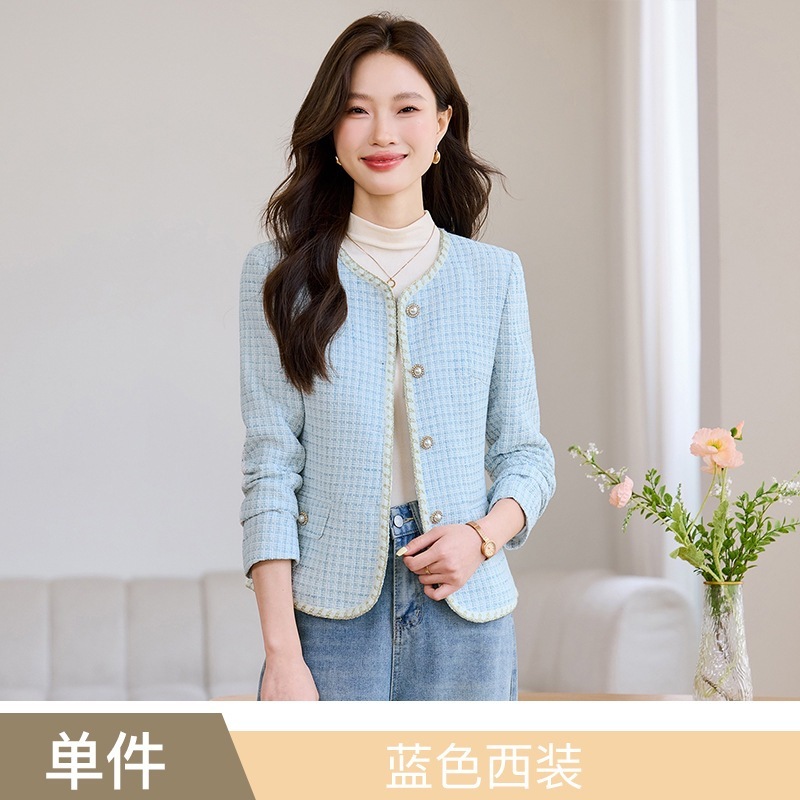 小香风西装外套女新款春秋时尚洋气时髦炸街粗花呢法式气质上衣|undefined