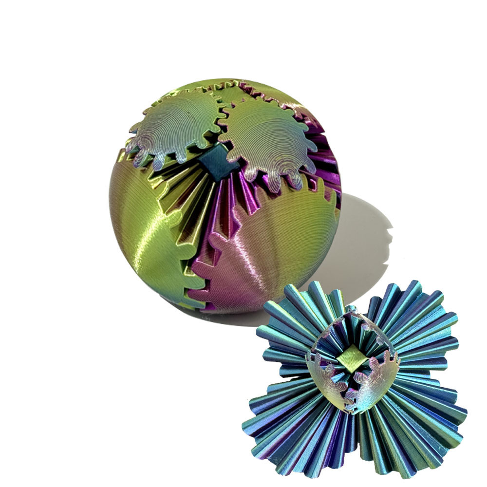 회전하는 기어볼 [빨간색, 파란색, 녹색]