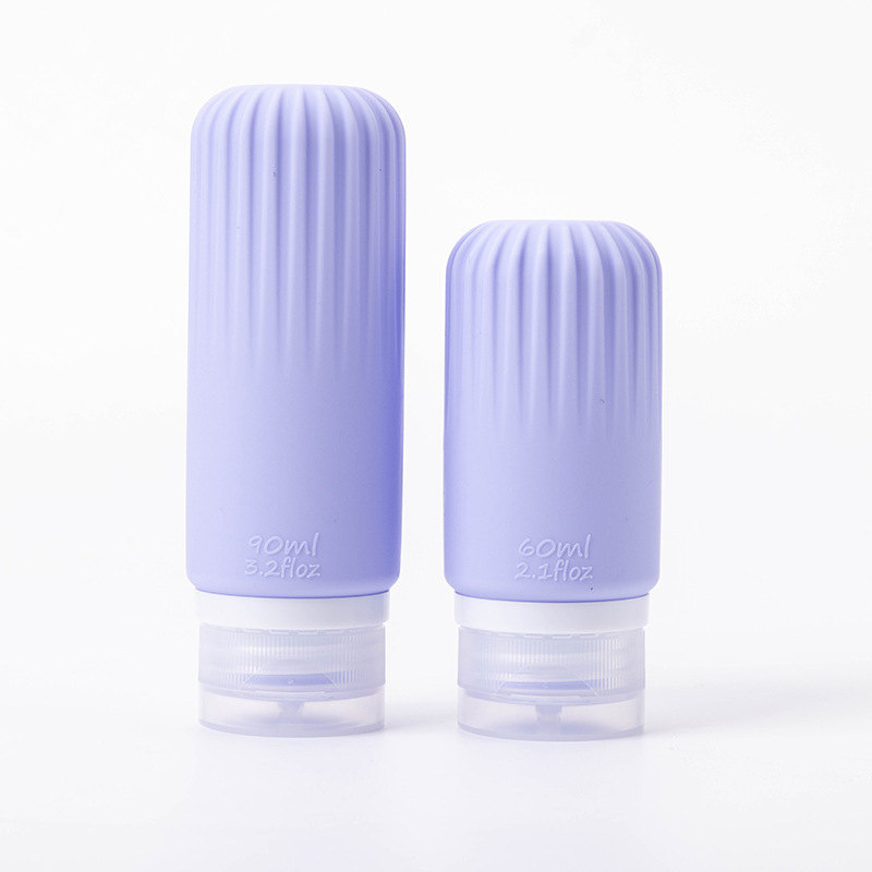 Viaje de silicona botella de 60ml 90ml gran capacidad conjunto de presión a prueba de fugas botella de almacenamiento de cosméticos nueva