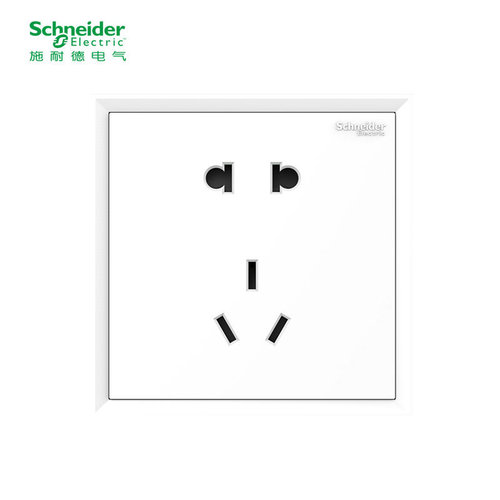 Schneider switch socket panel 86 type wall bright white household one-open five-hole switch socket electric switch