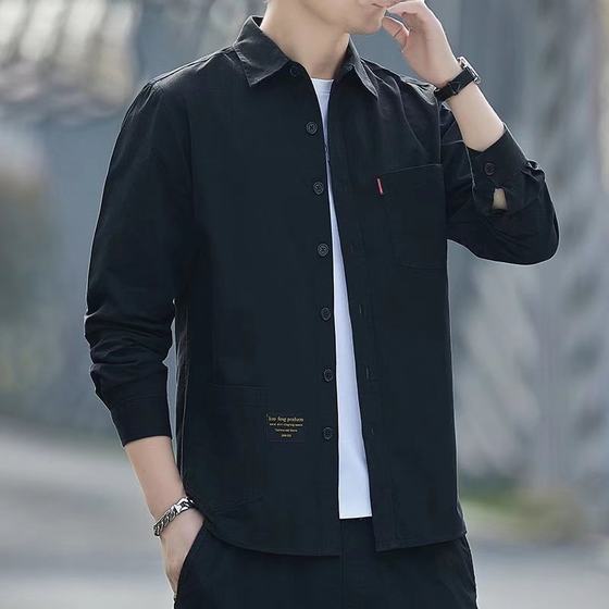 2025 Spring and Autumn Men's Workwear Long-sleeved Shirt Casual Loosen Non-ironing Business Shirt Men's Coat Cross-border