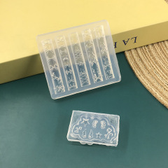 卡通立体高透硅胶蝴蝶结美甲模具蝶梦独角兽翅膀指甲磨具雕花工具
