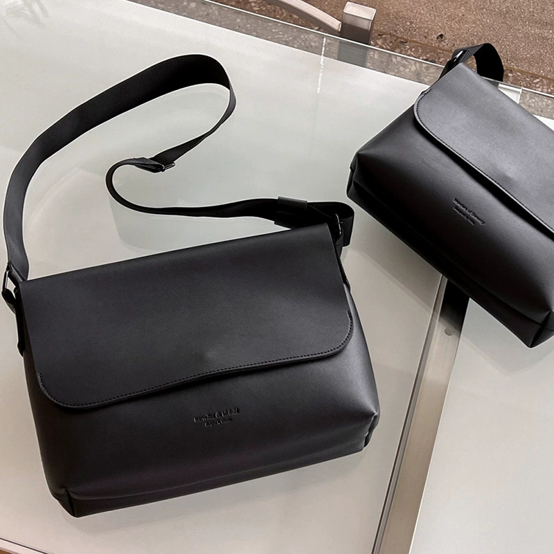 Shoulder bag, polyurethane, square, wear‑resistant Korean style, 3 sizes
