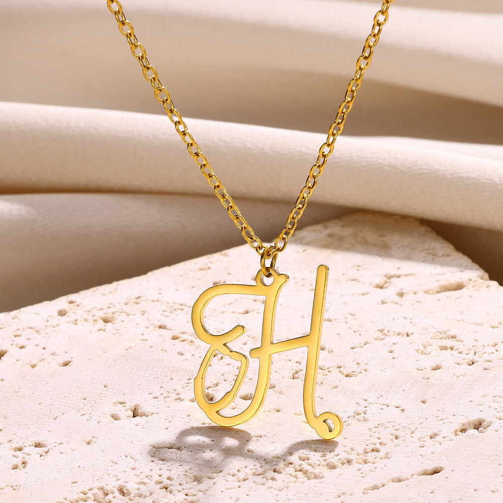 Acier Inoxydable Style Simple Lettre Placage Pendentif display picture 15