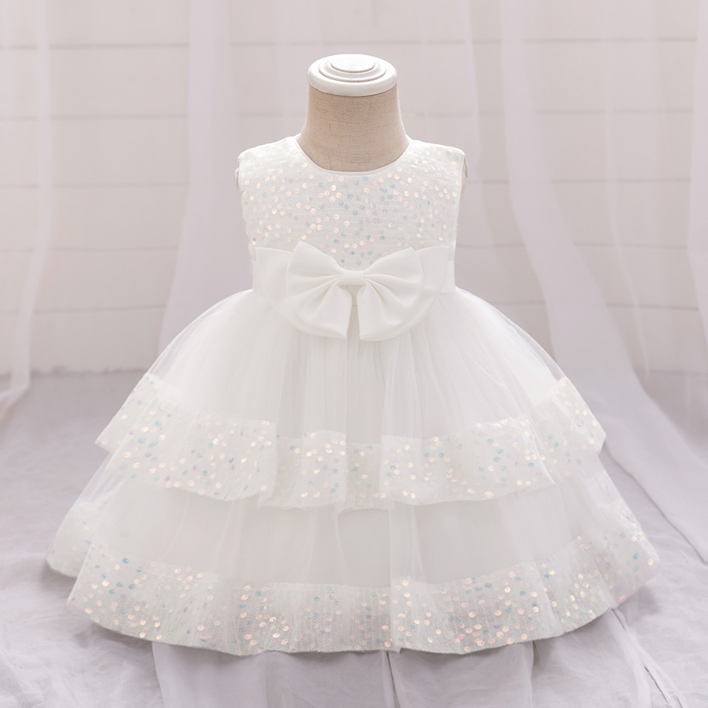Vestido de novia de niña transfronteriza vestido de princesa para niños pastel de lentejuelas vestido de malla baby party dress