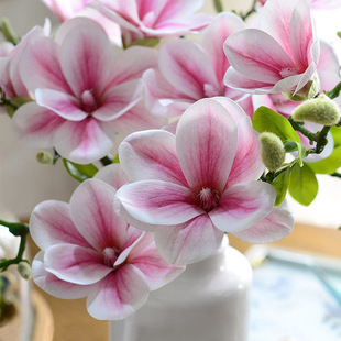 High-quality artificial hand feeling budding Magnolia artificial flower Chinese floral decoration for living room decoration high-grade orchid table fake flower