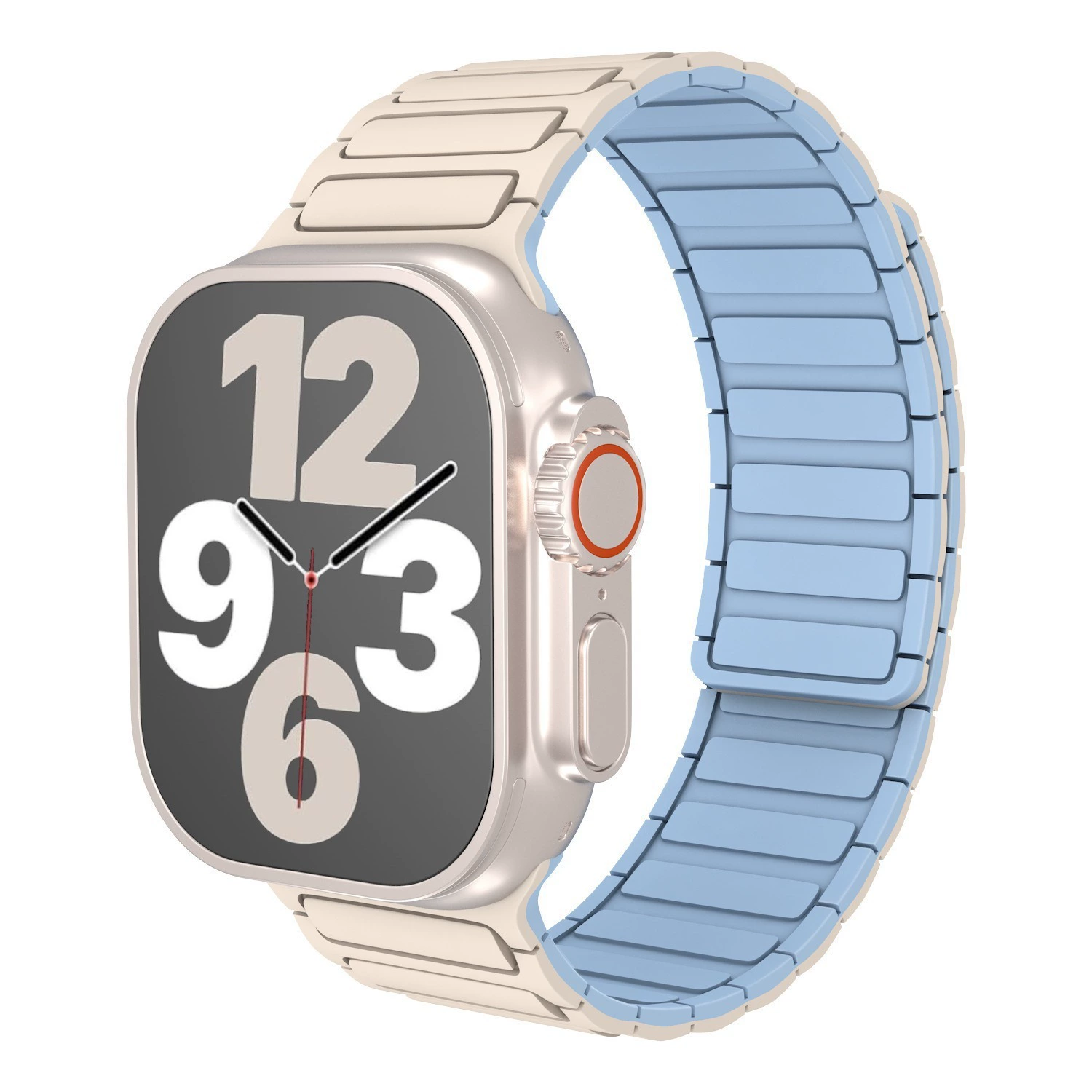 Подходит для Apple iWatchS10 силиконовый магнитный ремешок Applewatch9/8/7 обратный пряжку дышащий спортивный ремешок