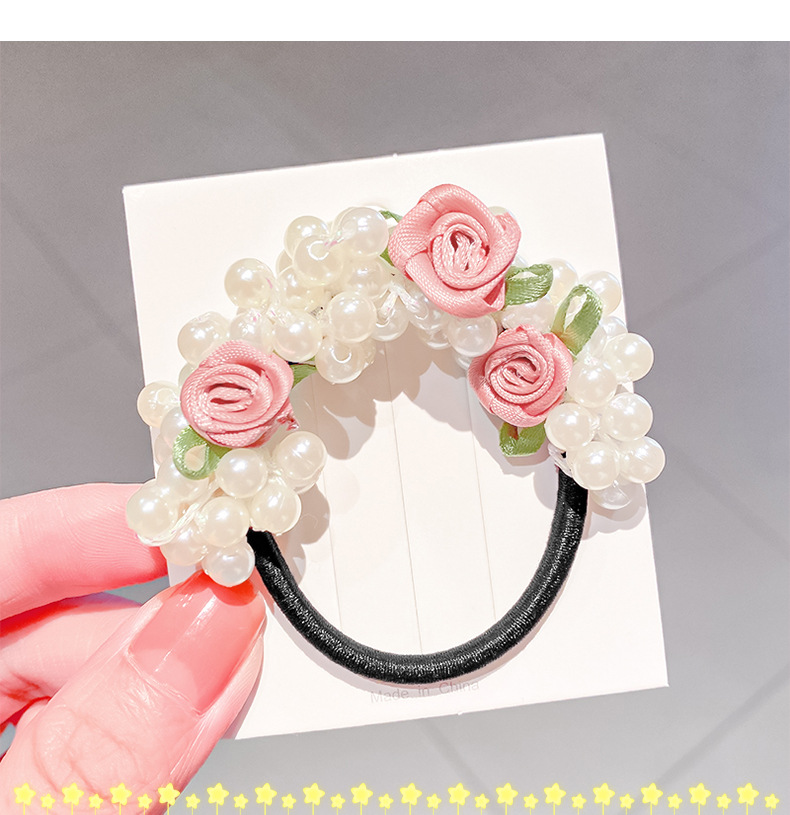 New Rose Pearl Dual-use High Elastic Head Rope Hair Accessories display picture 2