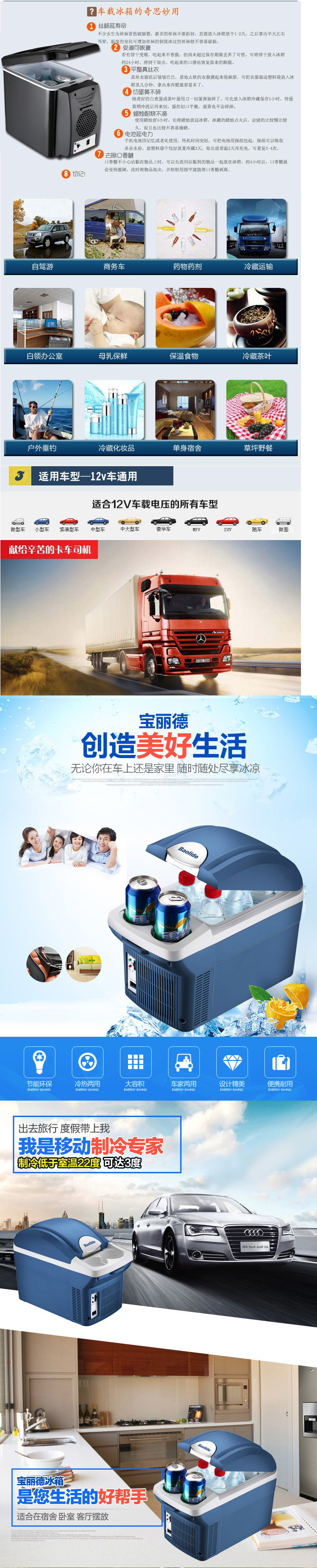 6L Mini Car Refrigerator for Car and Home Use, Dual Power Supply Mode