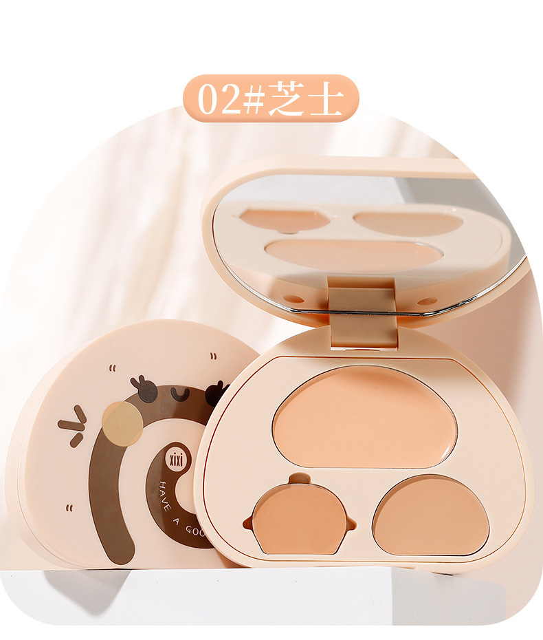 xixi Bubble Raisin Roll Three-color Concealer covers facial spots, acne marks, dark circles, tear troughs, is waterproof and does not smudge undefined