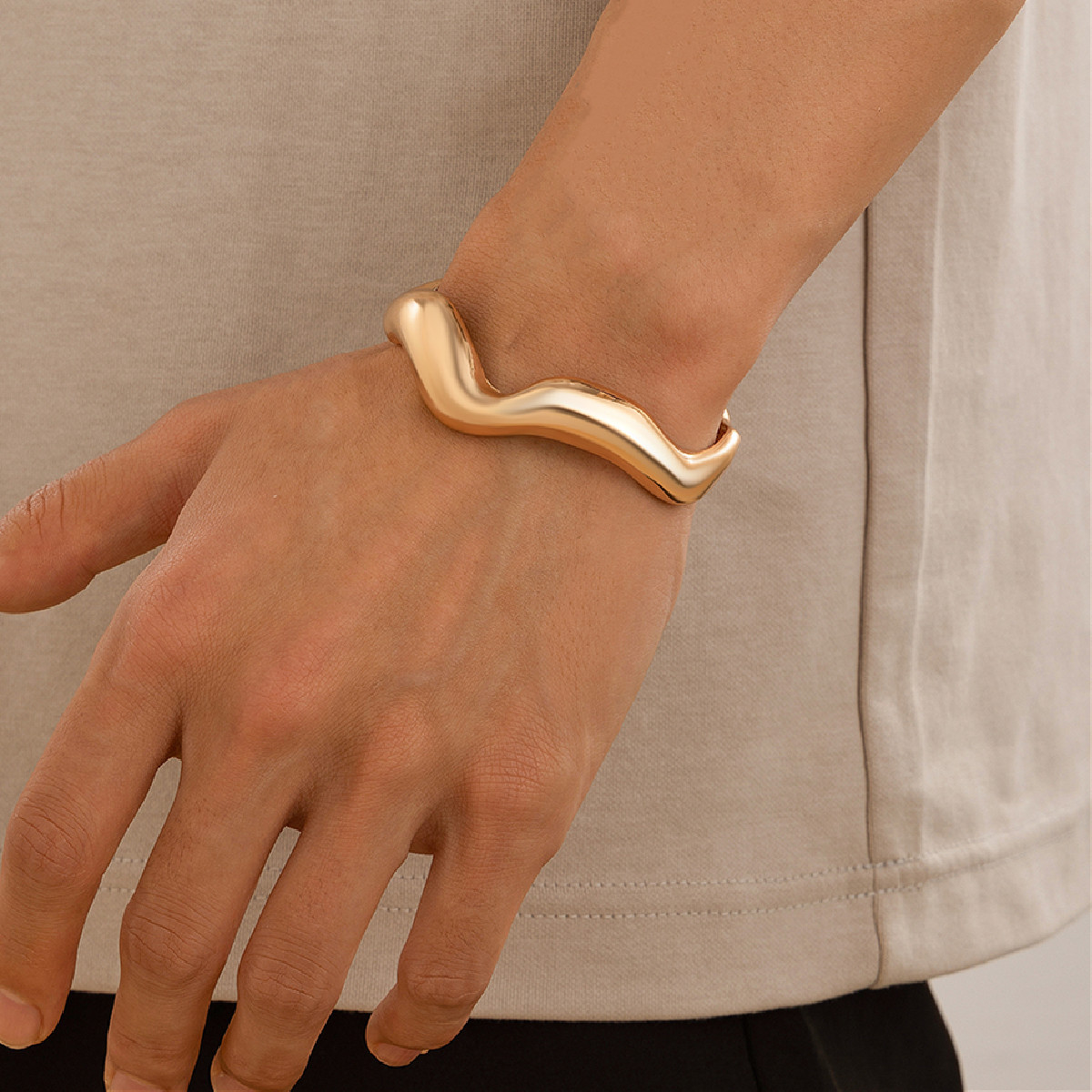 33g Weight Bangle Classification Alloy Chain Material 1 Piece Quantity Daily Occasion Alloy Material Solid Color Pattern Men's Gender Hip-Hop Style Hip-Hop Solid Color Alloy Men's Bangle Men Cuff & Bangle 2