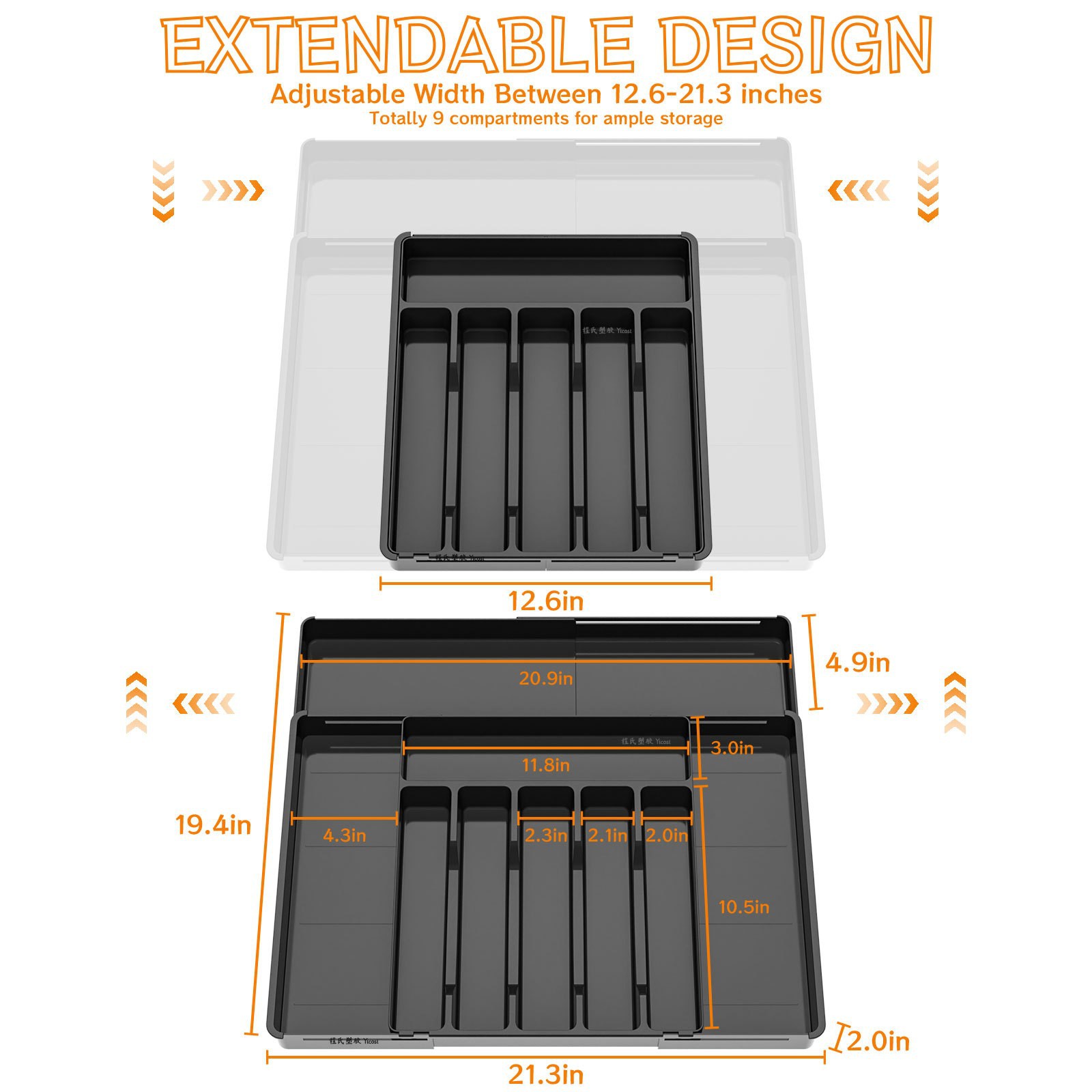 Caja de almacenamiento telescópica de cajón Caja de acabado de vajilla transfronteriza Cosméticos domésticos Papelería Medicina Caja telescópica de separación de artículos diversos