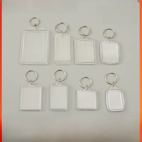 Ready-Made Acrylic Keychain Blank Shell Ps Plastic Transparent Photo Frame Keychain Photo Keychain Pendant Can Be Customized