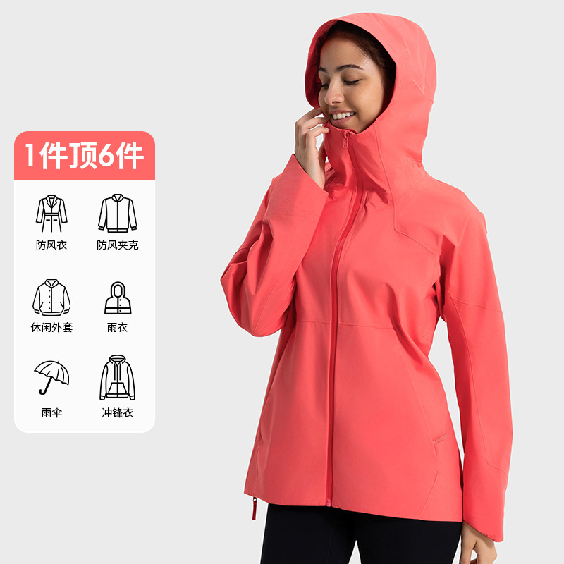2025 ligero al aire libre nuevo impermeable a prueba de viento anticontaminación ropa de asalto mujeres cardigans con sombrero caminata ropa de montaña de campamento