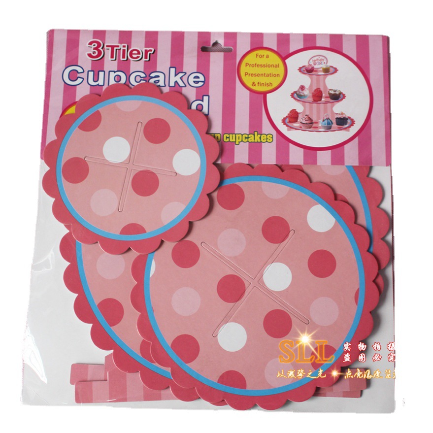 Soporte de pastel de papel desechable plegable banquete de boda mesa de postre diseño para hornear pastelería soporte de pastel de múltiples capas
