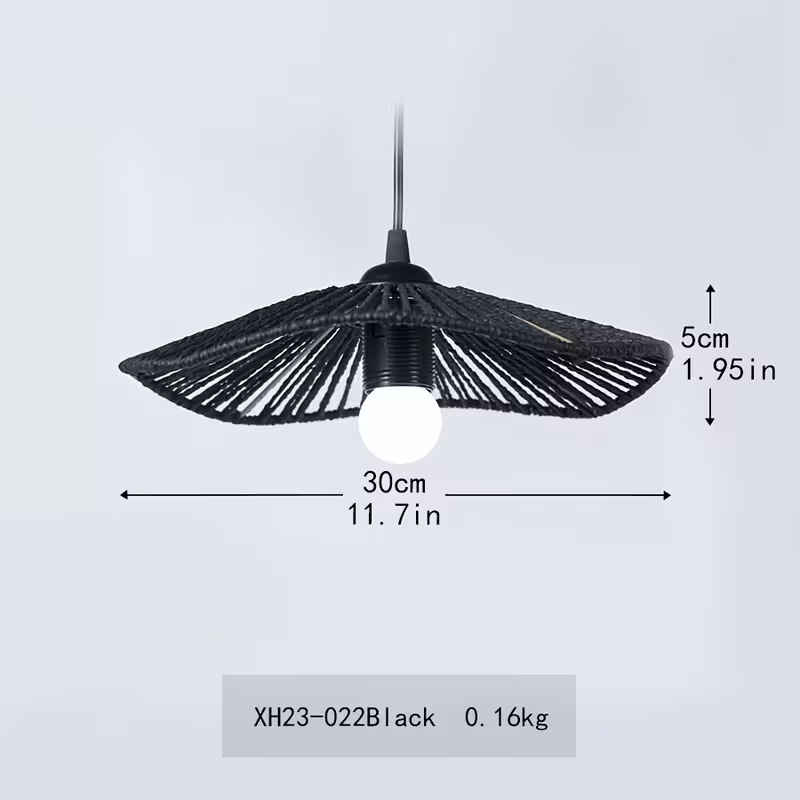 Trenzado transfronterizo lámpara de lámpara de bar restaurante sala de té zen vivienda creativa estilo artístico sombrero de paja lámpara de lámpara